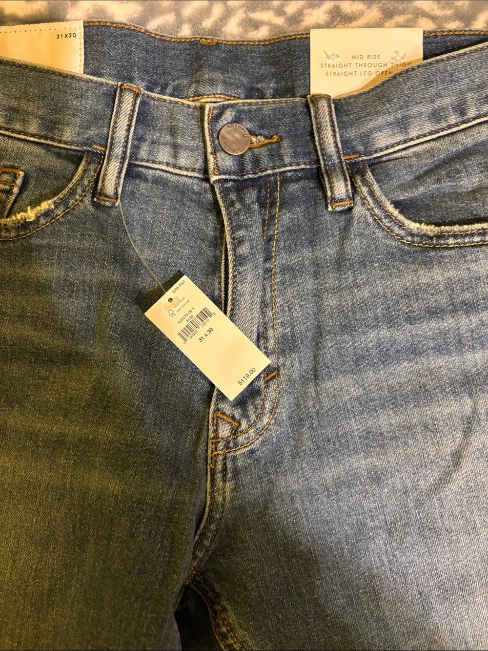 Banana Republic Straight Fit Jeans 31X30 in Mid Blue Denim
